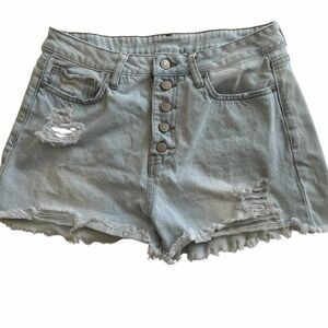 YMI Jeans Distressed Light Wash Shorts, Size 11/30